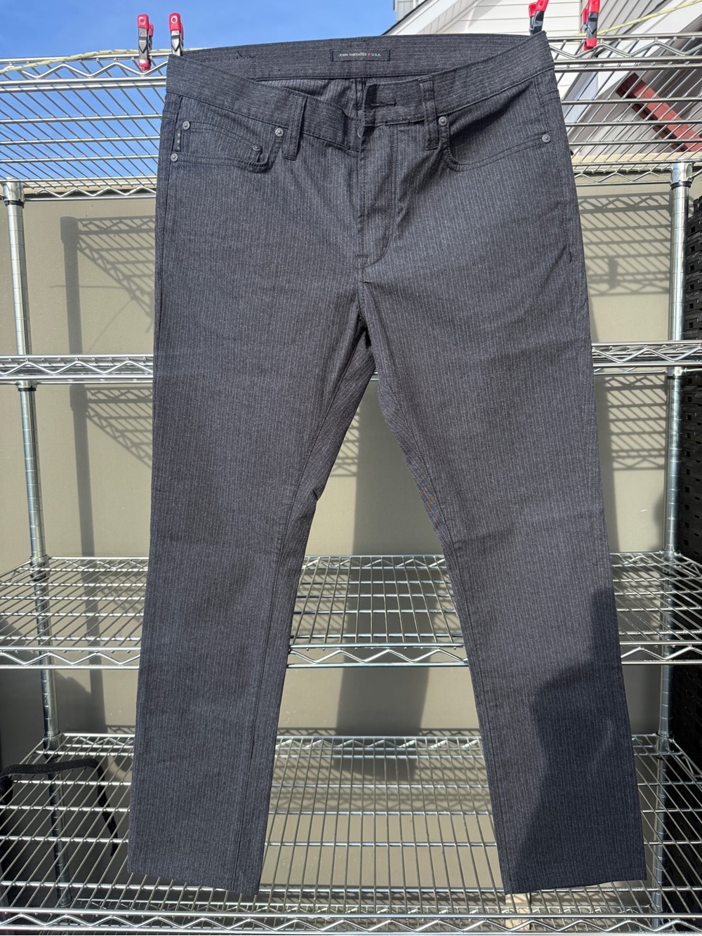 John Varvatos USA Gray Pinstripe Slim Jeans Pants 32x28